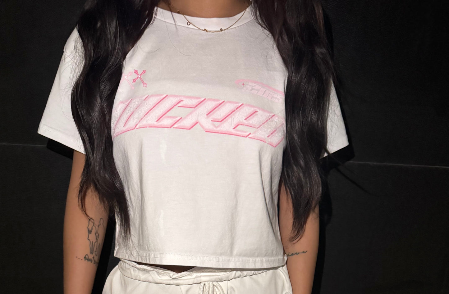 “Pink Cross” Crop Top