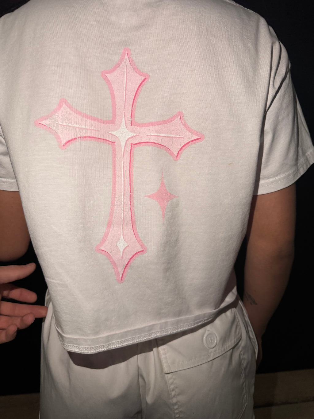 “Pink Cross” Crop Top