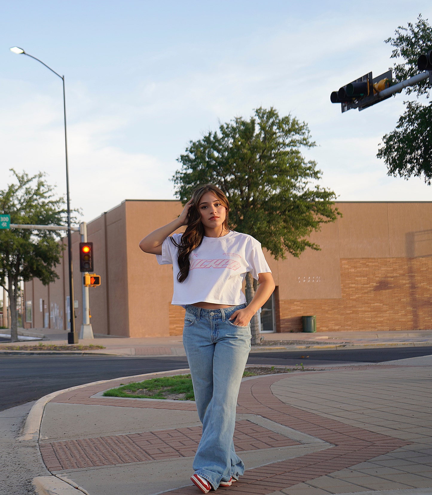 “Pink Cross” Crop Top
