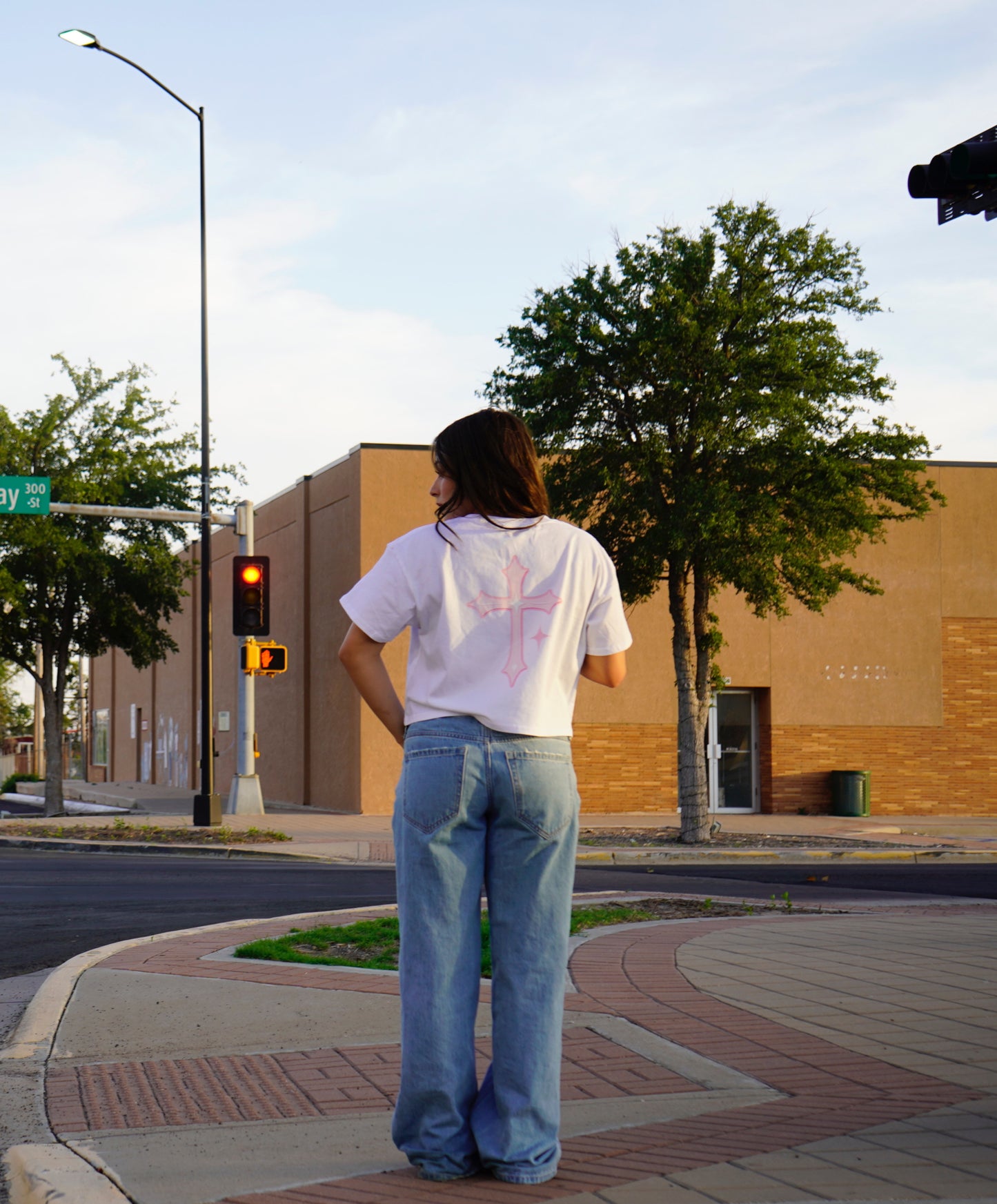 “Pink Cross” Crop Top